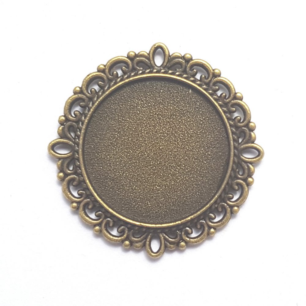 Metal Antique Bronze Doily/Cabachon