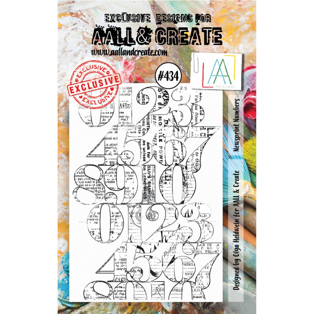 Newsprint Numbers A7 Stamp #434