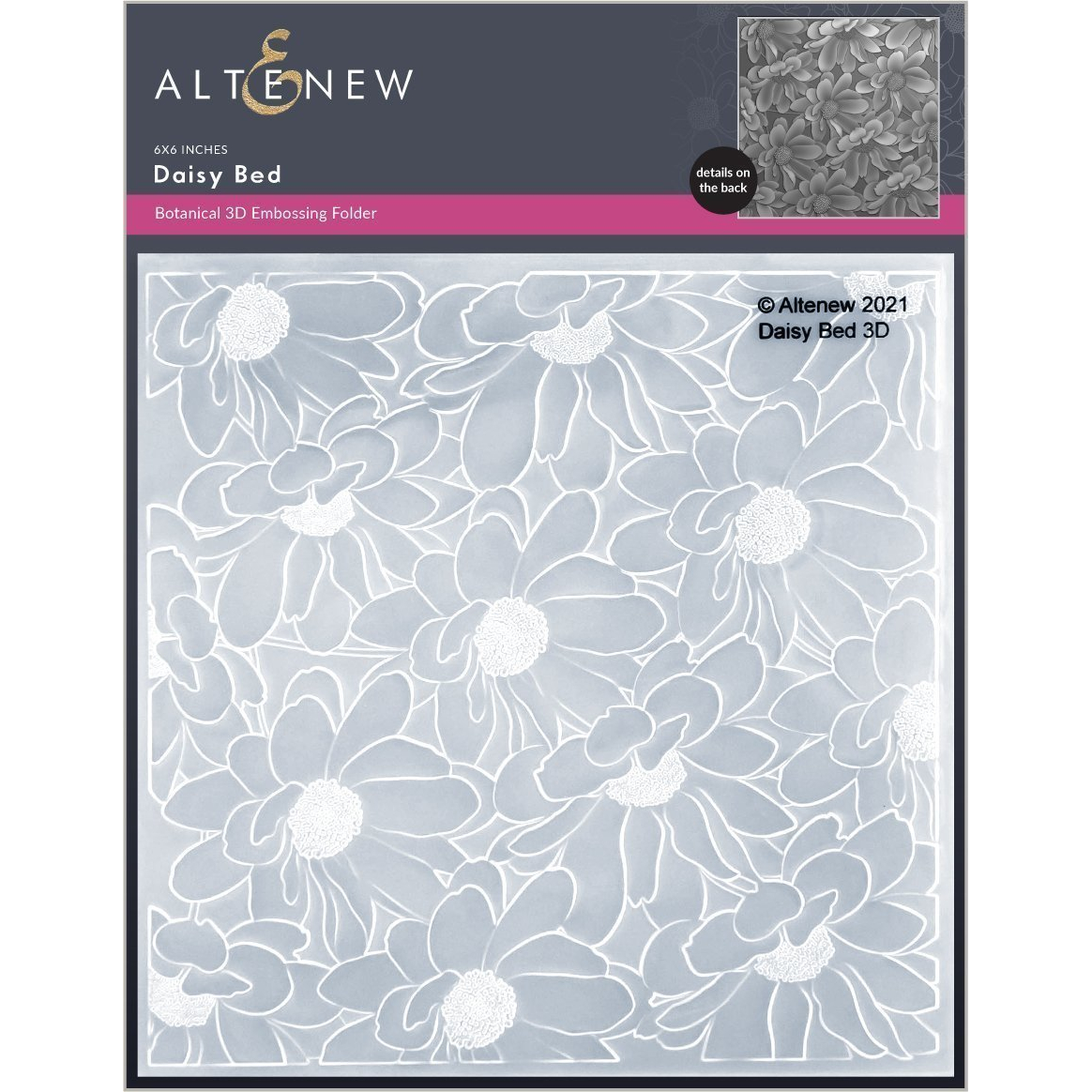 Daisy Bed 3D Embossing Folder Crafted With Love and Roses