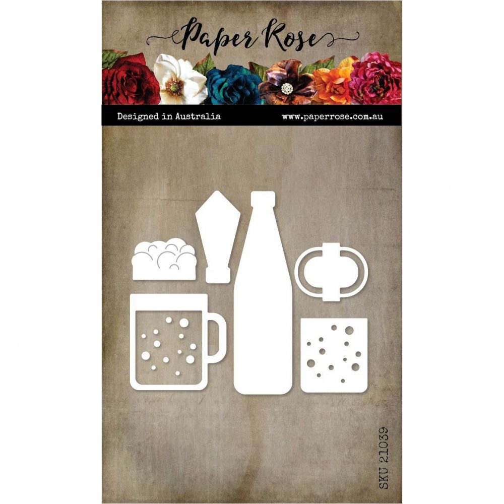 Paper Rose Beer Bottle 1 Metal Cutting Die