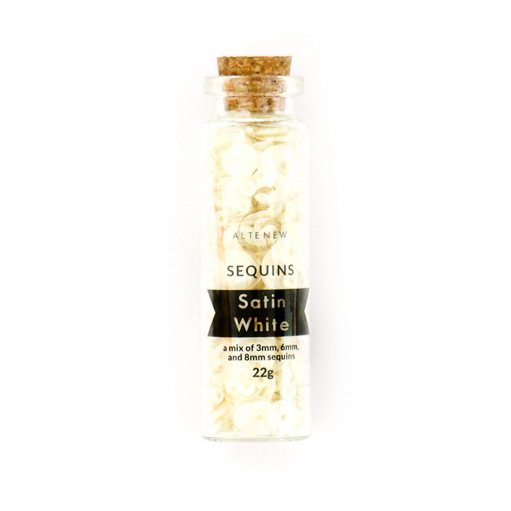 Sequins - Satin White