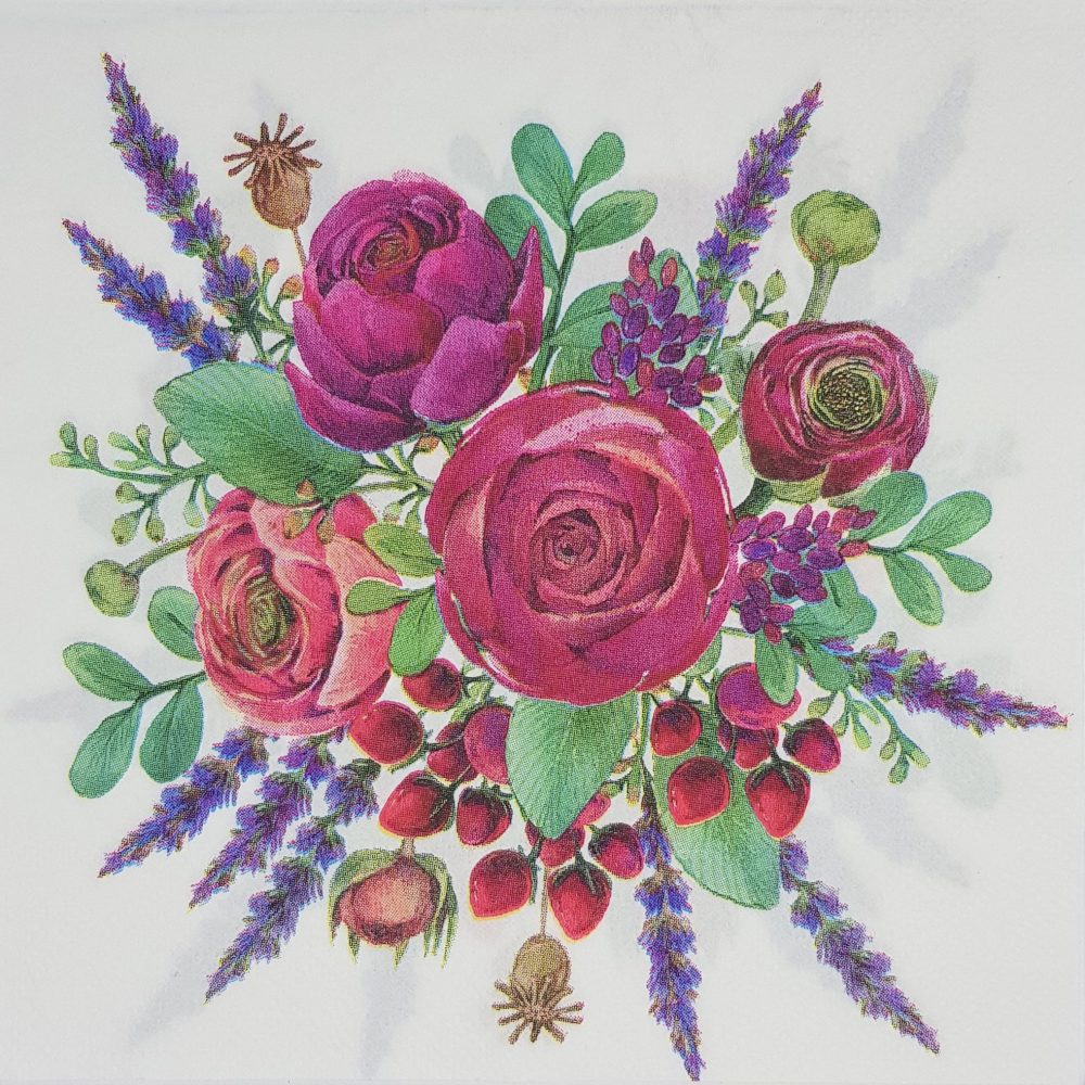 Napkin Floral Bunch Pink