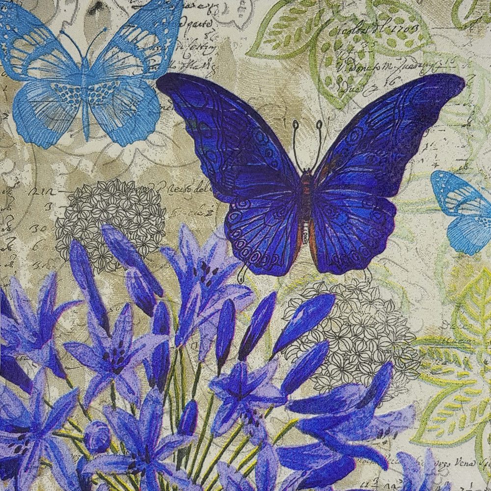 Napkin Blue Butterfly