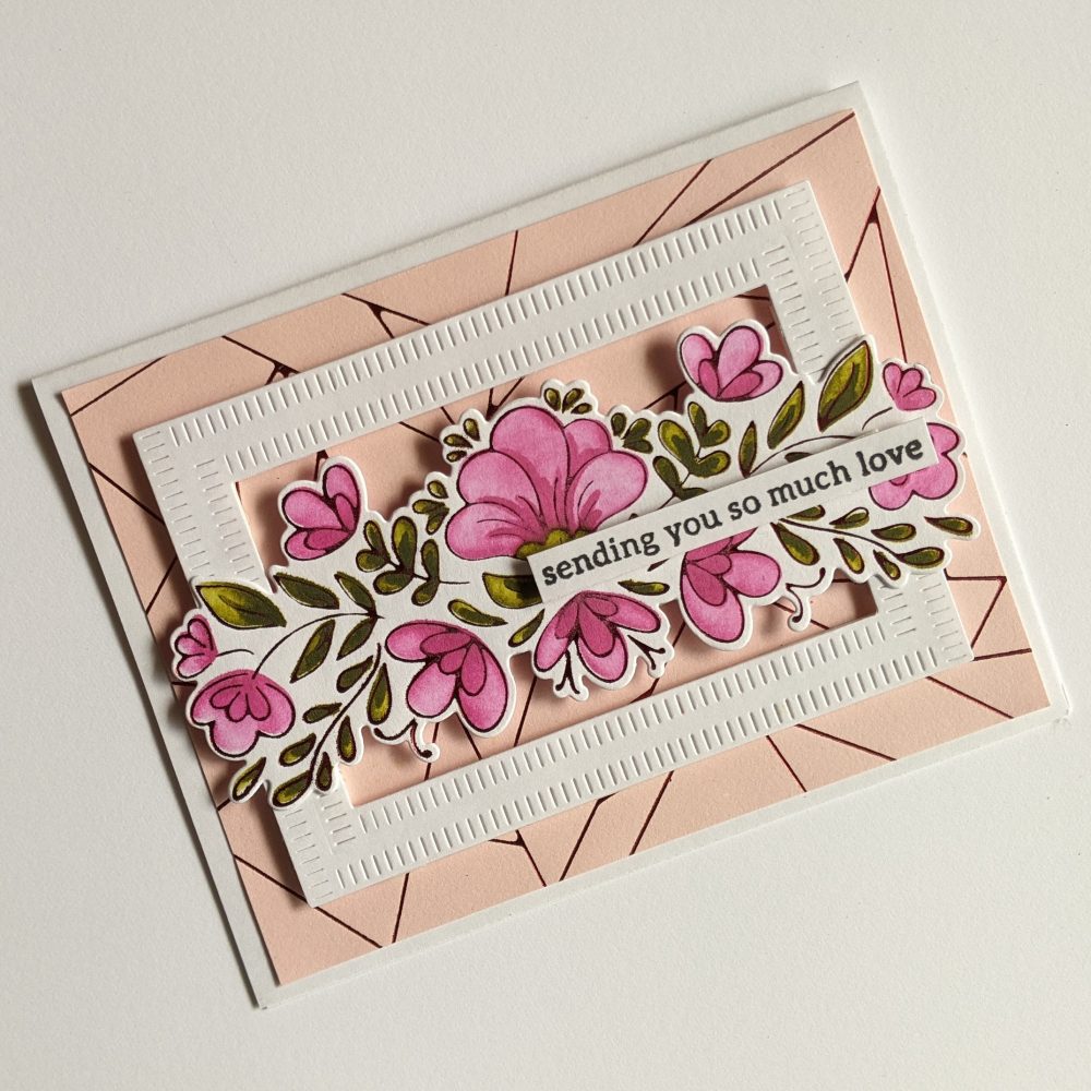 Handmade Card - Sending You So Much Love Pink Floral