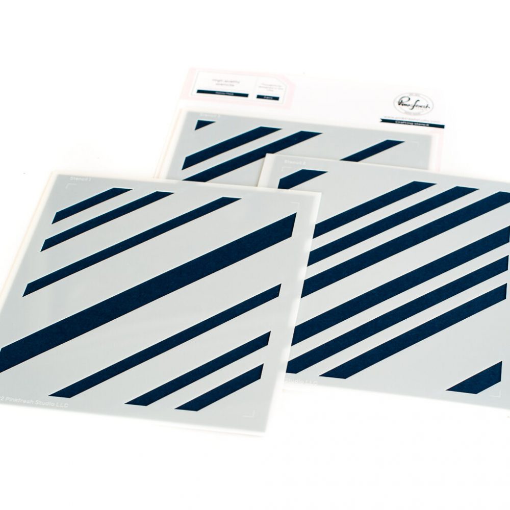 Pinkfresh Studio Stencils Dainty Plaid (3pk)