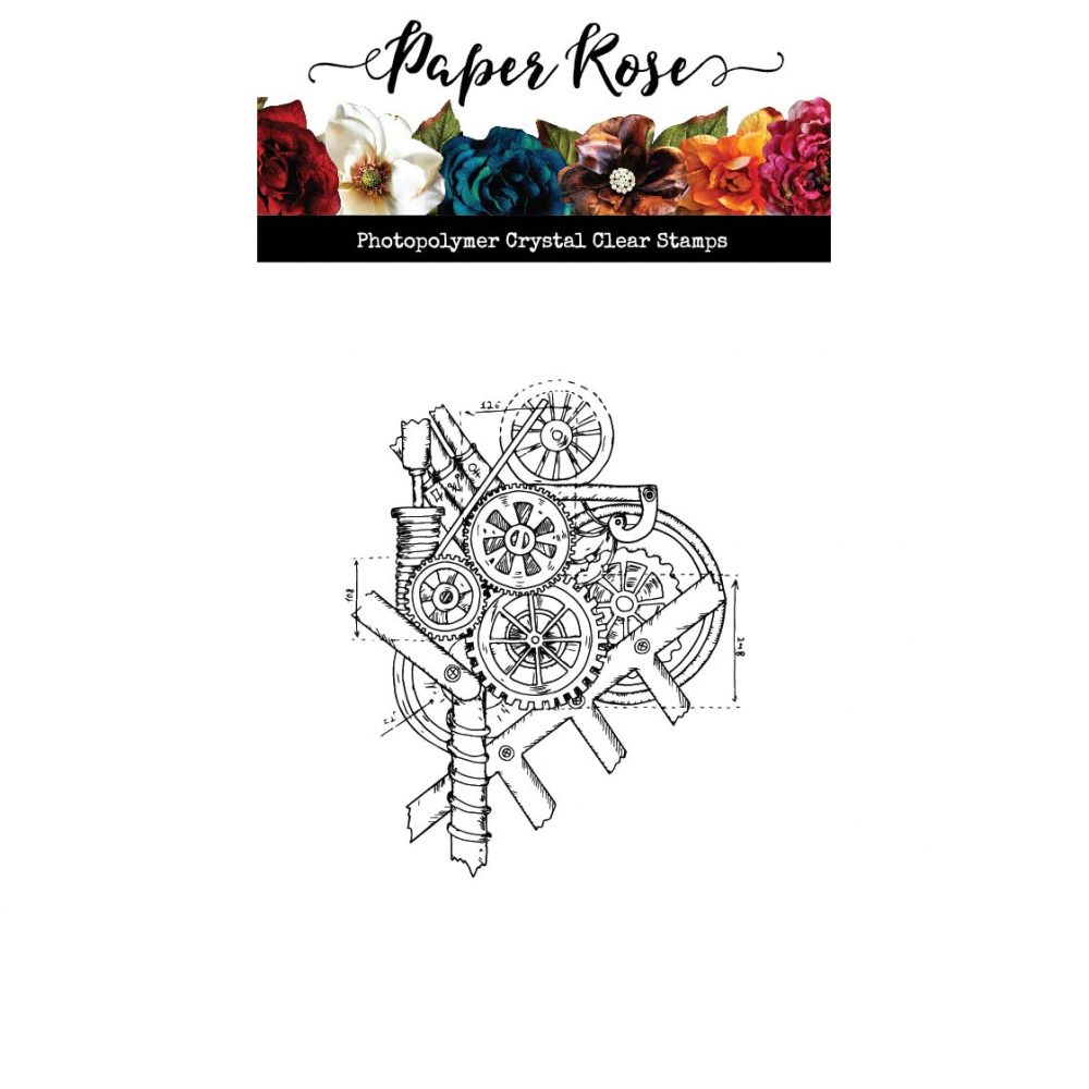 Paper Rose Mechanical Clear Stamp