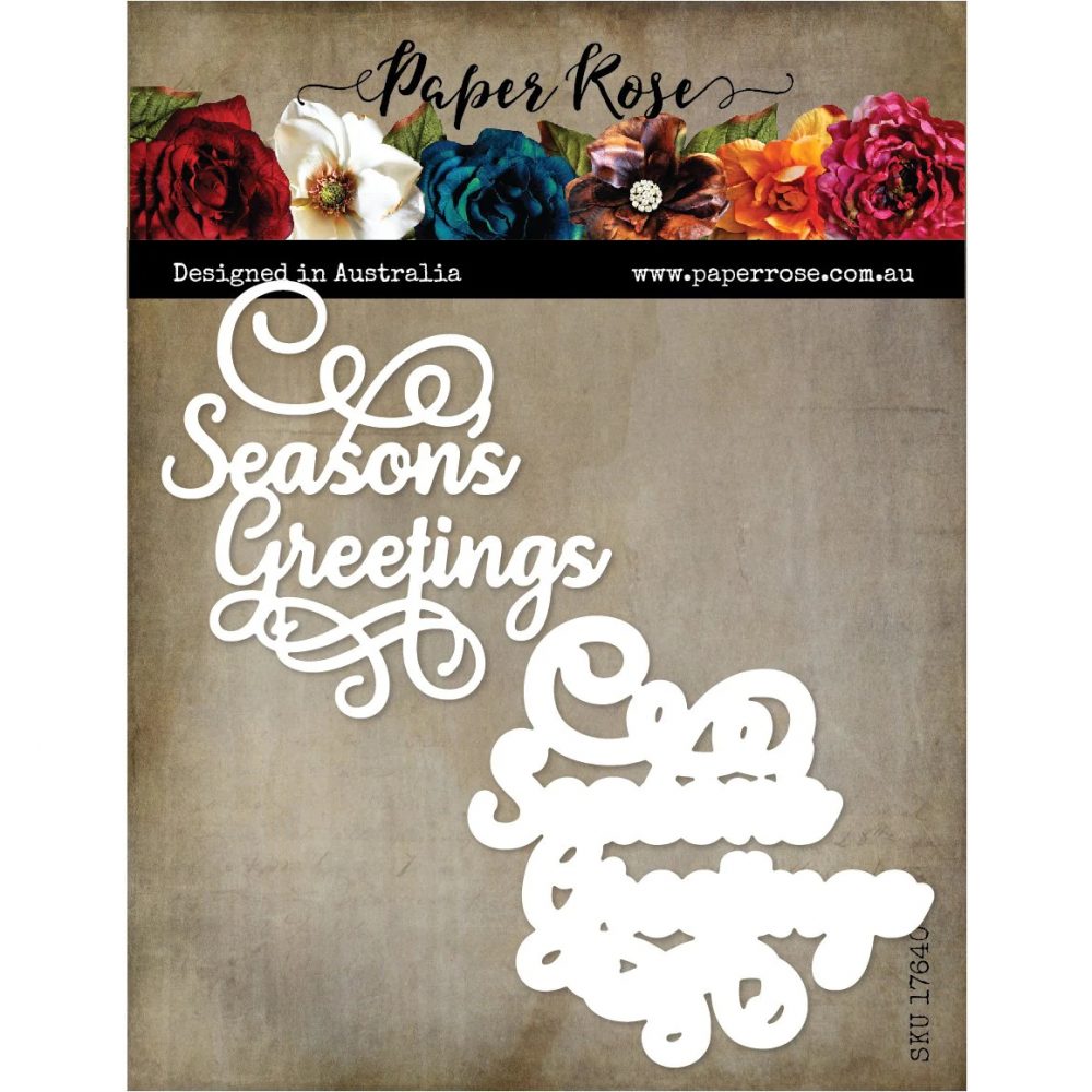 Paper Rose Seasons Greetings Metal Cutting Die