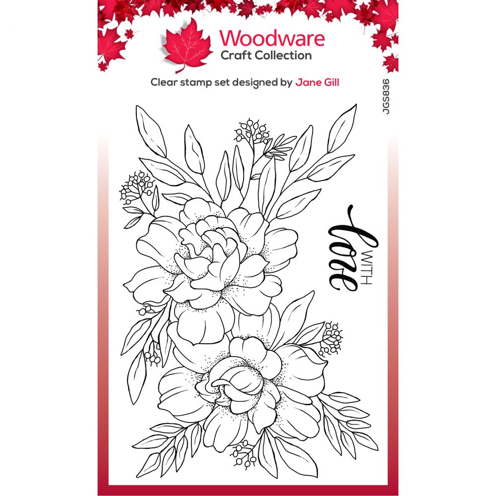 Woodware Clear Stamp 4"X6" Roses With Love