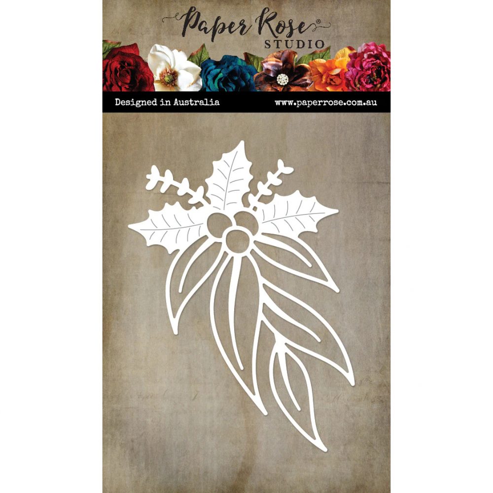 Aussie Christmas - Gum Leaves & Holly Bouquet Large Metal Cutting Die