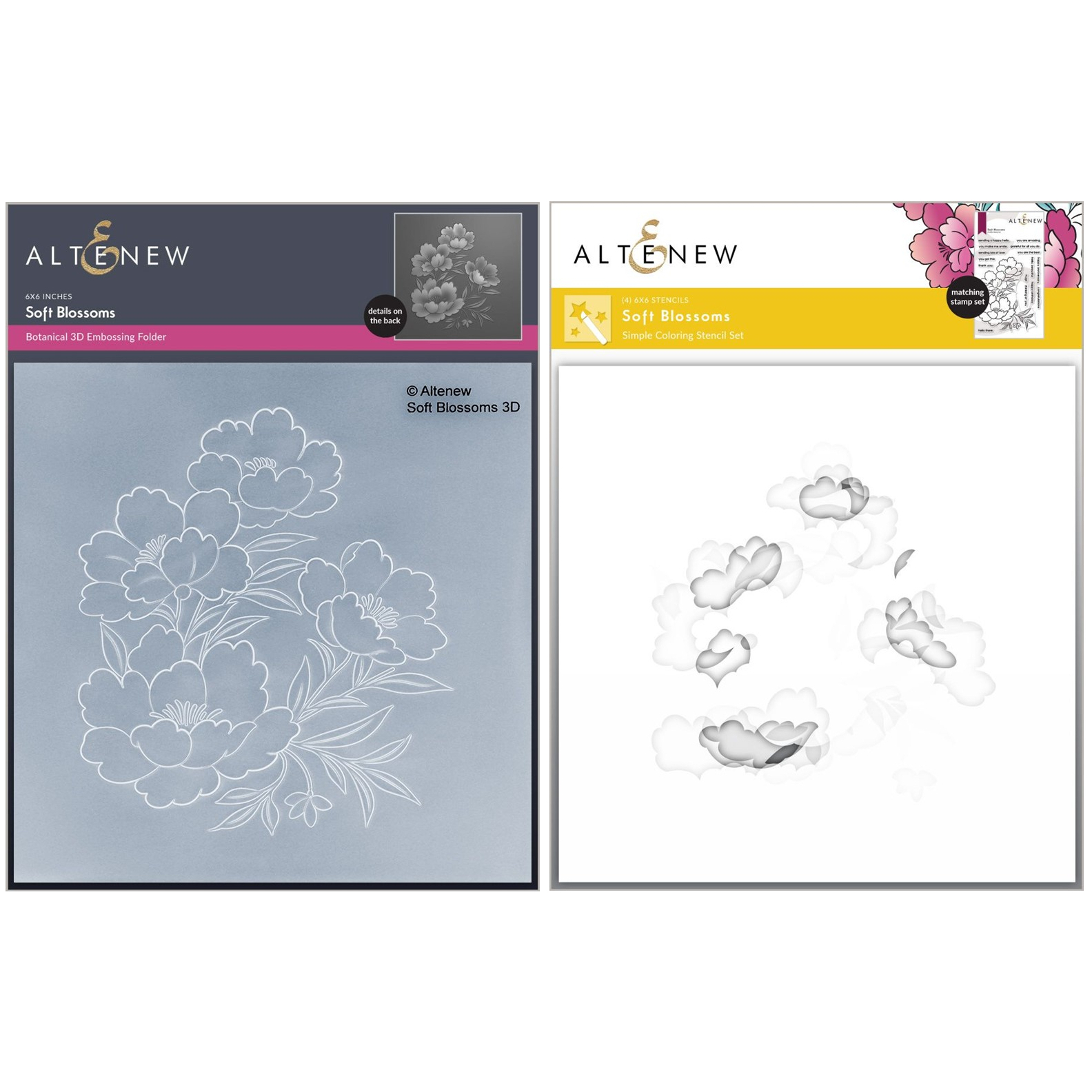 Soft Blossoms Embossing Folder and Stencil Bundle Crafted With Love