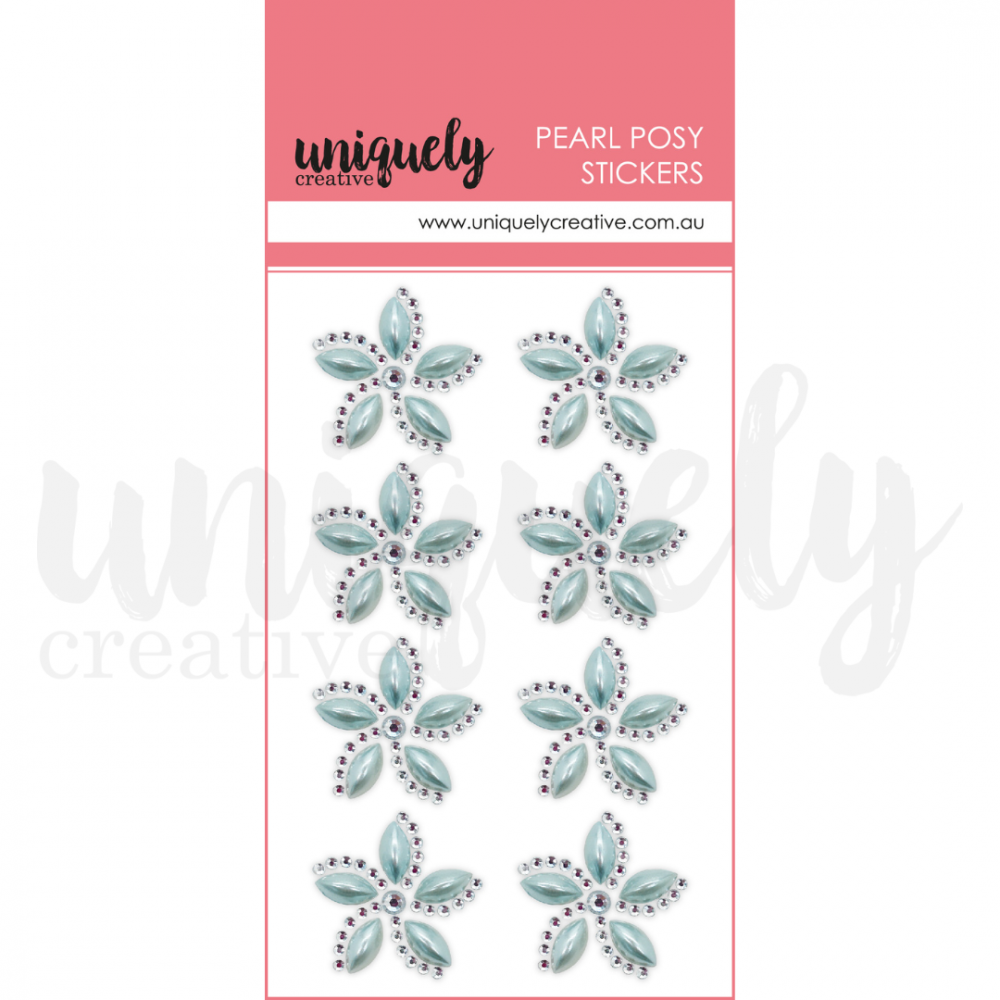 Pearl Posy Stickers - Blue