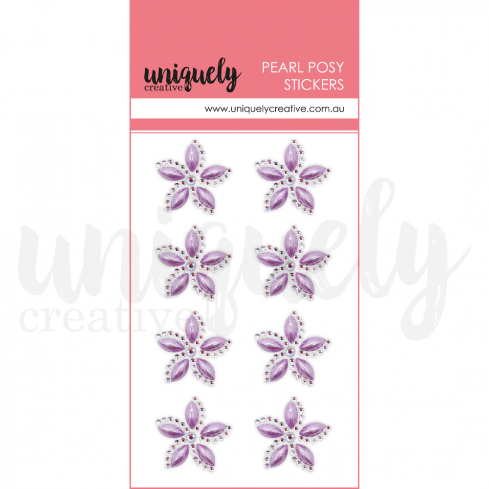 Pearl Posy Stickers - Purple