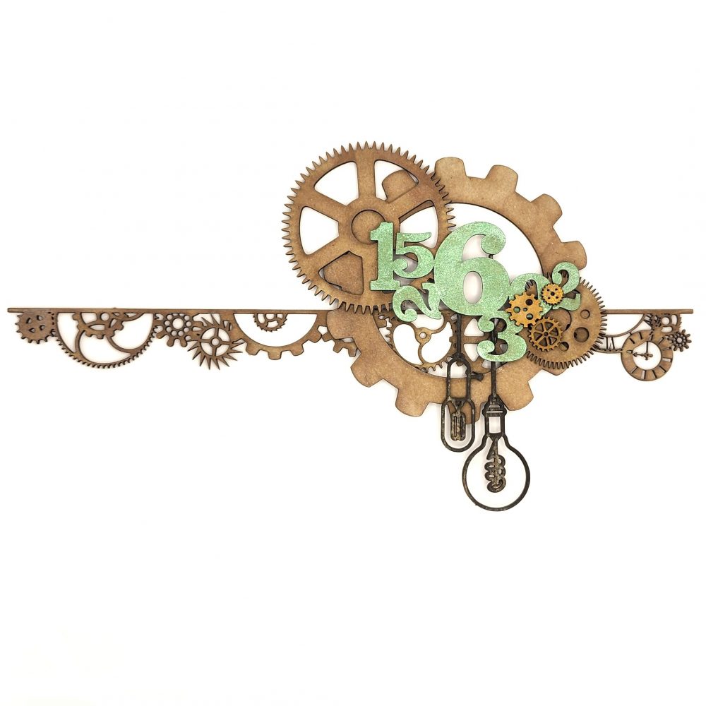 Cog Border with Numbers and Globes