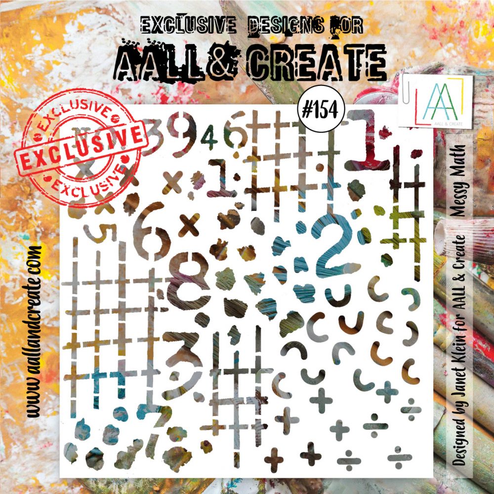 Messy Math Stencil 6 x 6 #154