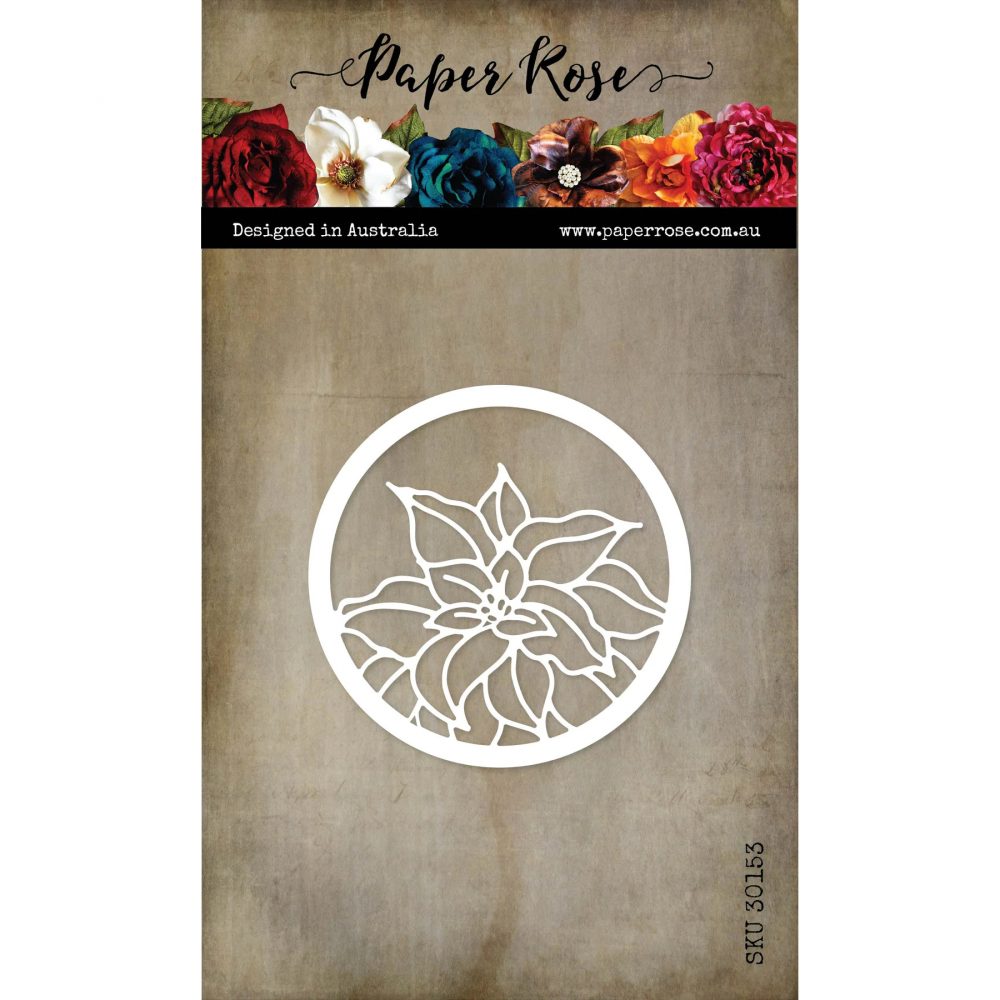 Christmas Poinsettia Circle Metal Cutting Die