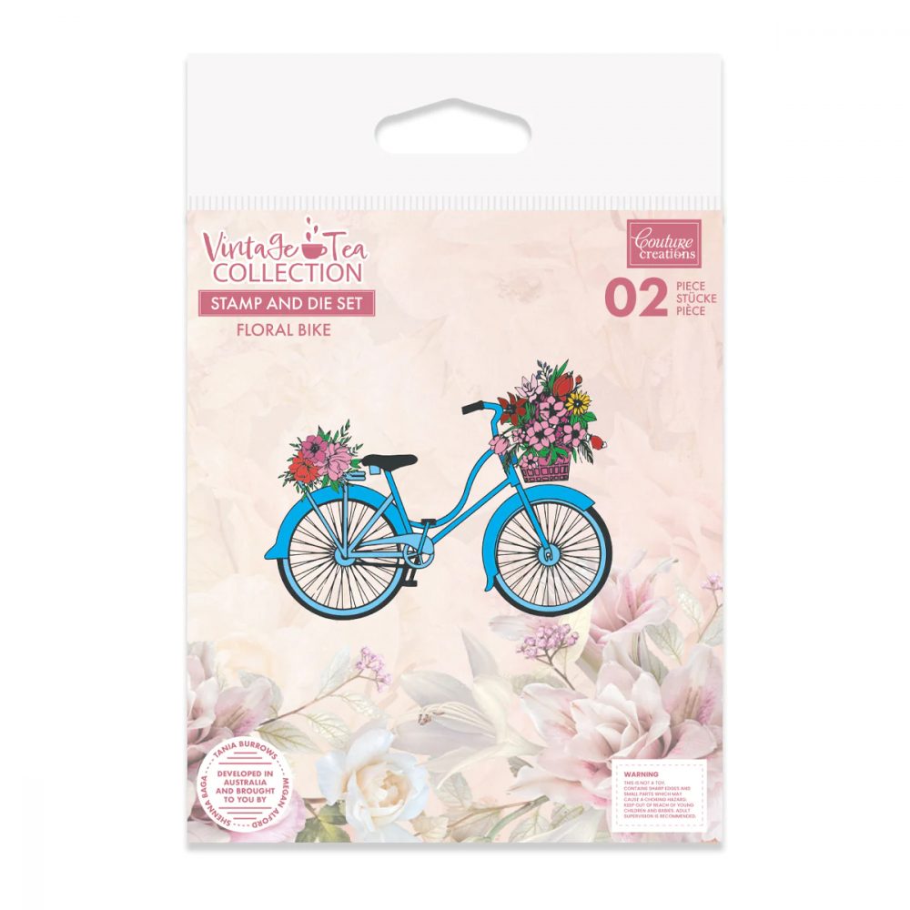 Vintage Tea Collection - Stamp & Die - Floral Bike
