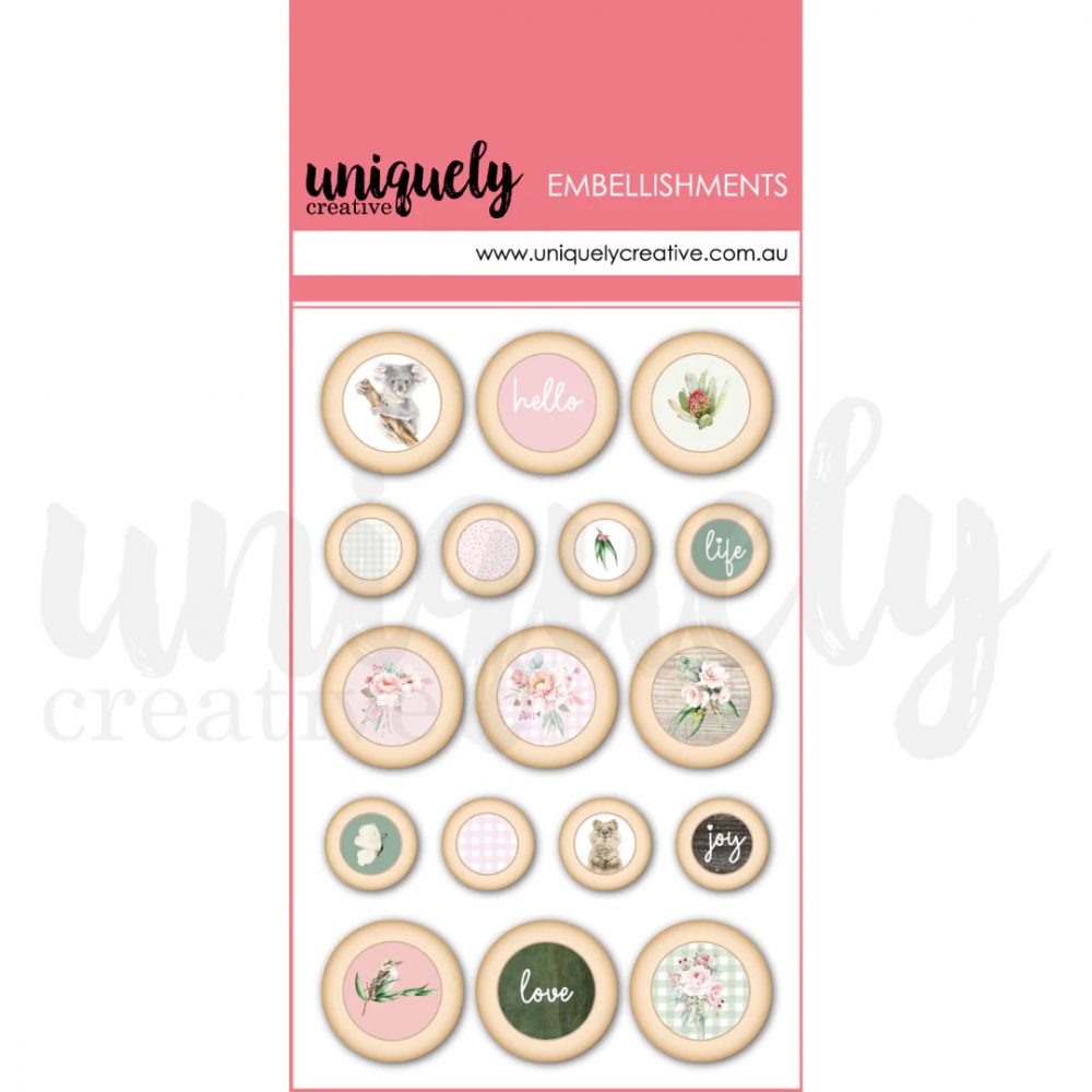 Peonies & Proteas Wooden Buttons