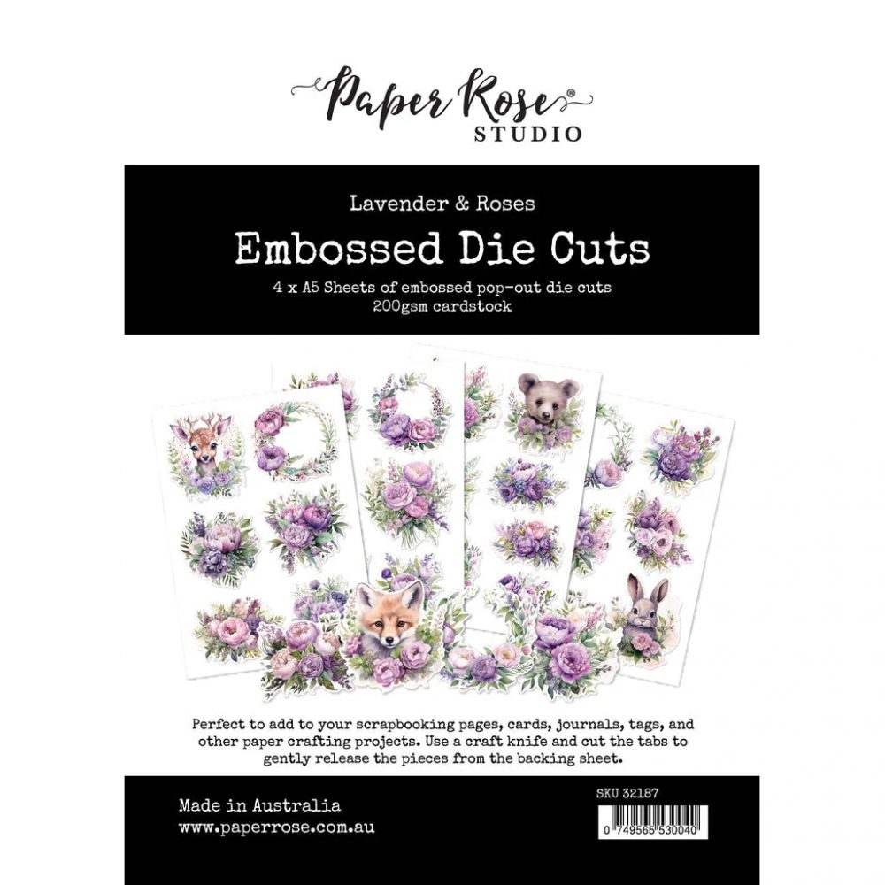 Lavender & Roses Embossed Die Cuts