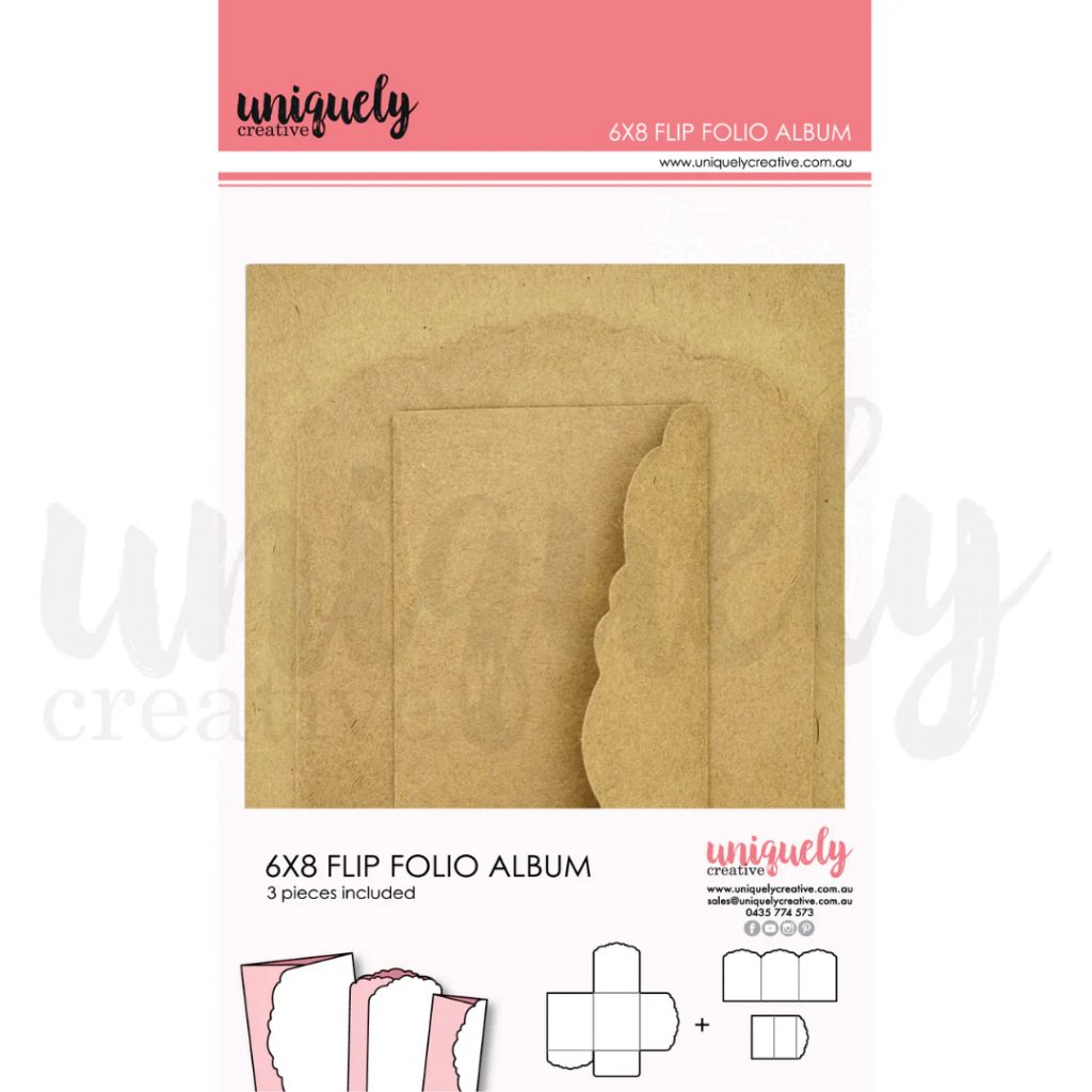 6 x 8 Flip Folio Album - Kraft - Crafted With Love and Roses