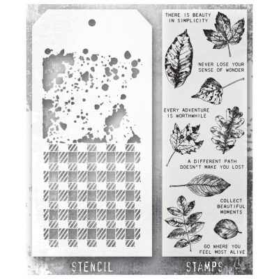 Tim Holtz Mixed-Media Stamps & Stencil Set #50