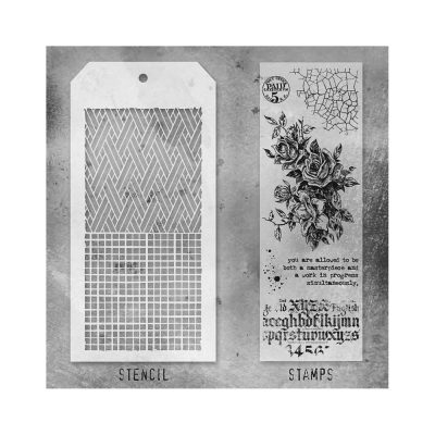 Tim Holtz Mixed-Media Stamps & Stencil Set #19