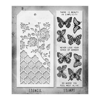 Tim Holtz Mixed-Media Stamps & Stencil Set #44