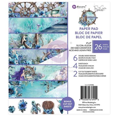 Prima Marketing Double-Sided Paper Pad 6"X6" 26/Pkg A Mermaid's Tale