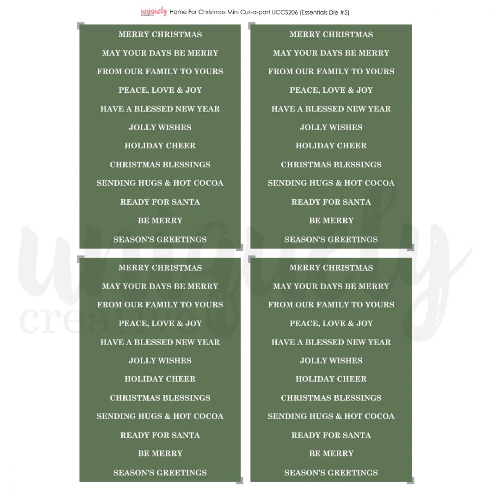 Home For Christmas Cut A Part Sheet Mini