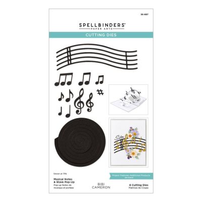 Spellbinders Etched Dies by Bibi Cameron Notes & Stave Pop-Up