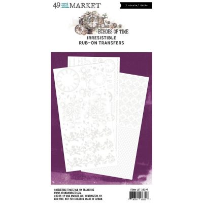 49 And Market Rub-On Transfer Set 6"X12" Irresistible Times, Echoes Of Time
