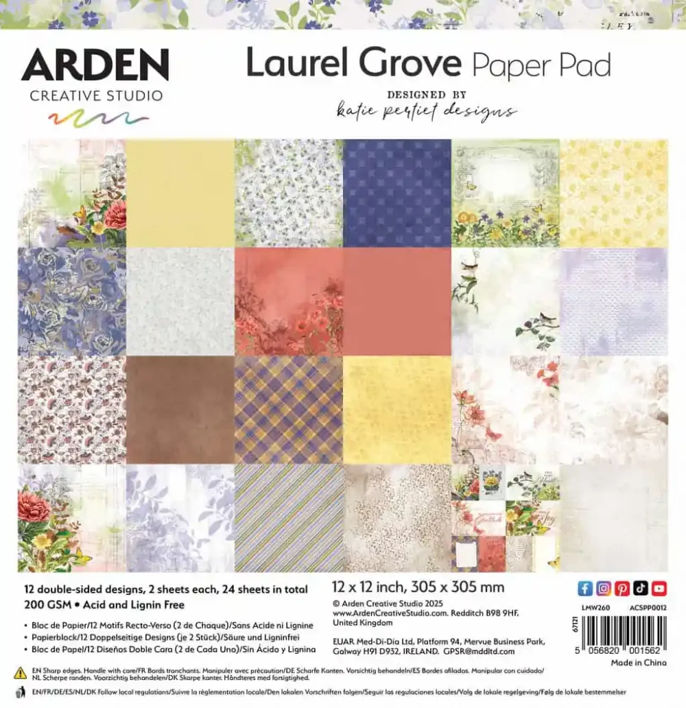 Arden Creative Studio Laurel Grove 12 x 12 Paper Pad