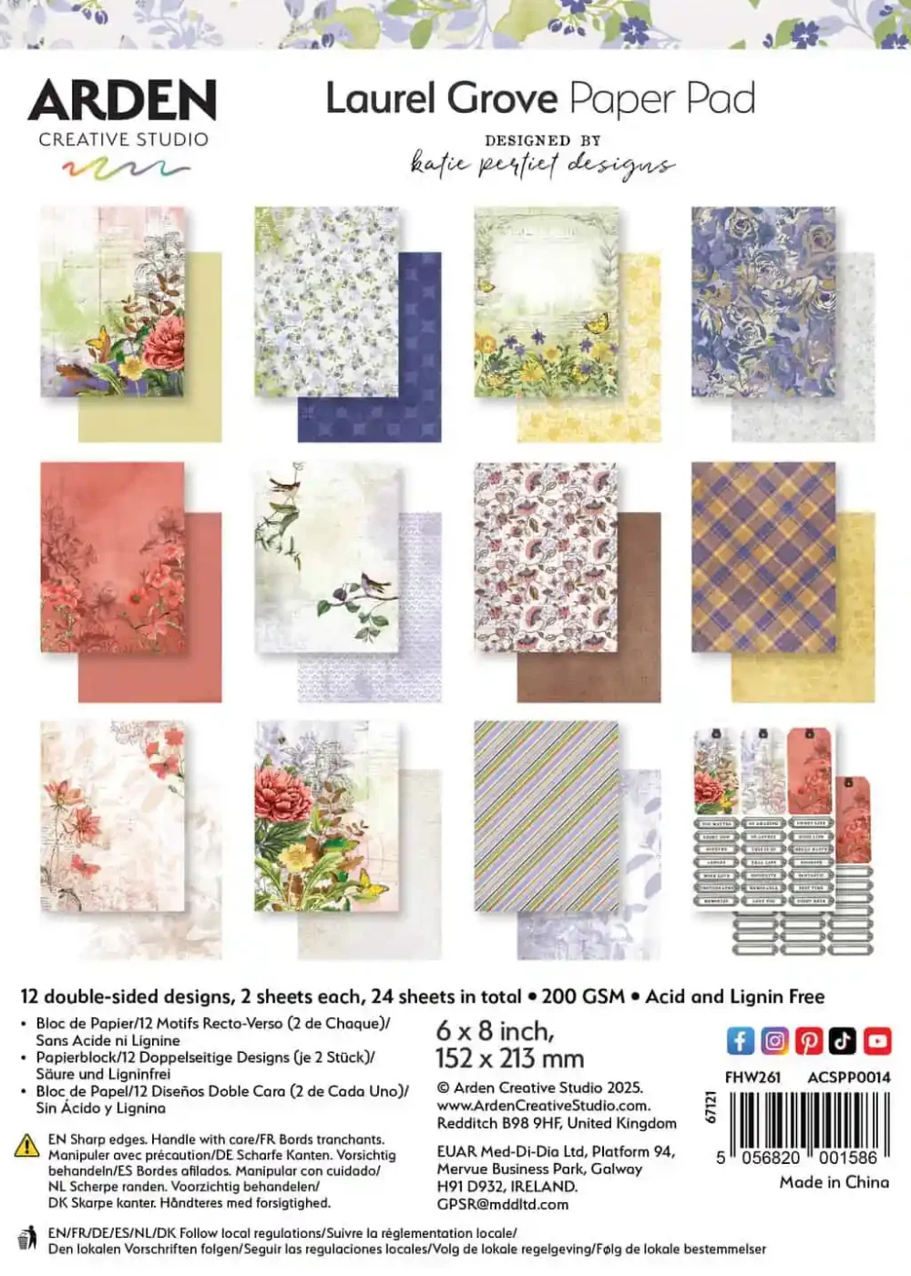 Arden Creative Studio Laurel Grove 6 x 8 Paper Pack