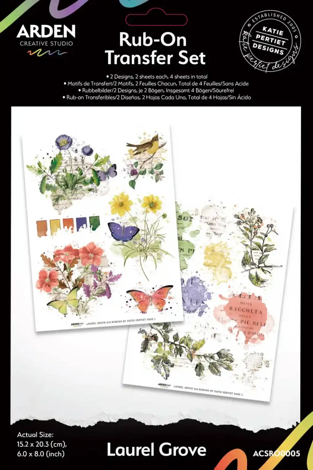 Arden Creative Studios Laurel Grove Rub On Transfer Set