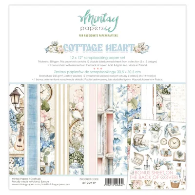 Mintay Cottage Heart 12 x 12 Scrapbooking Paper Pack