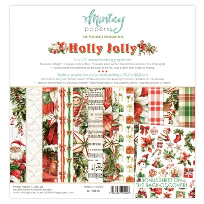 Mintay Holly Jolly 12 x 12 Scrapbooking Paper Pack