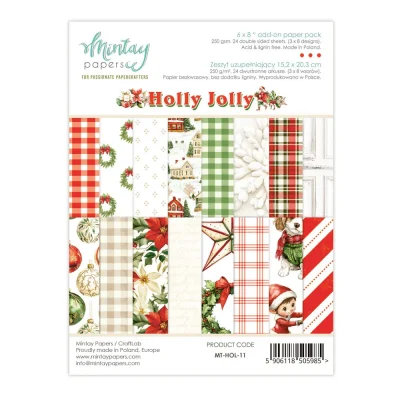 Mintay Holly Jolly Add On Paper Pack 6 x 8