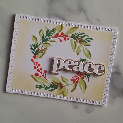 Handmade Card Christmas Peace Wreath