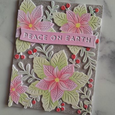 Handmade Card Christmas Peace On Earth Poinsettia