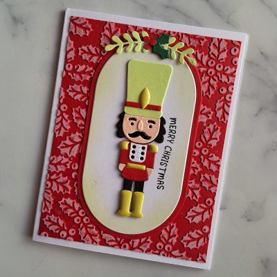 Handmade Card Christmas Nutcracker Red