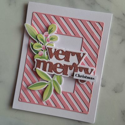 Handmade Card Christmas Very Merry Foliage