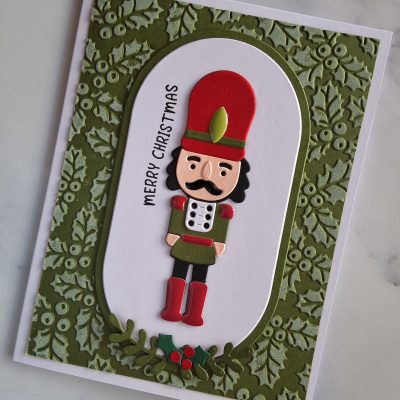 Handmade Card Christmas Nutcracker Green