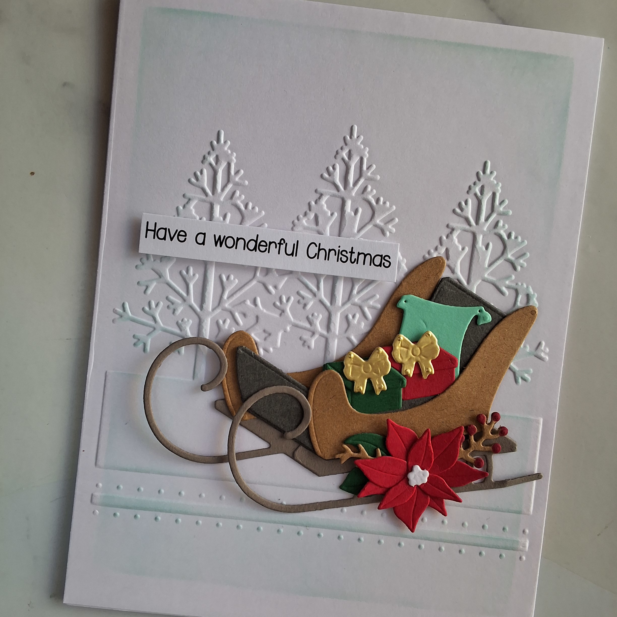 Handmade Card Christmas Winter Sleigh