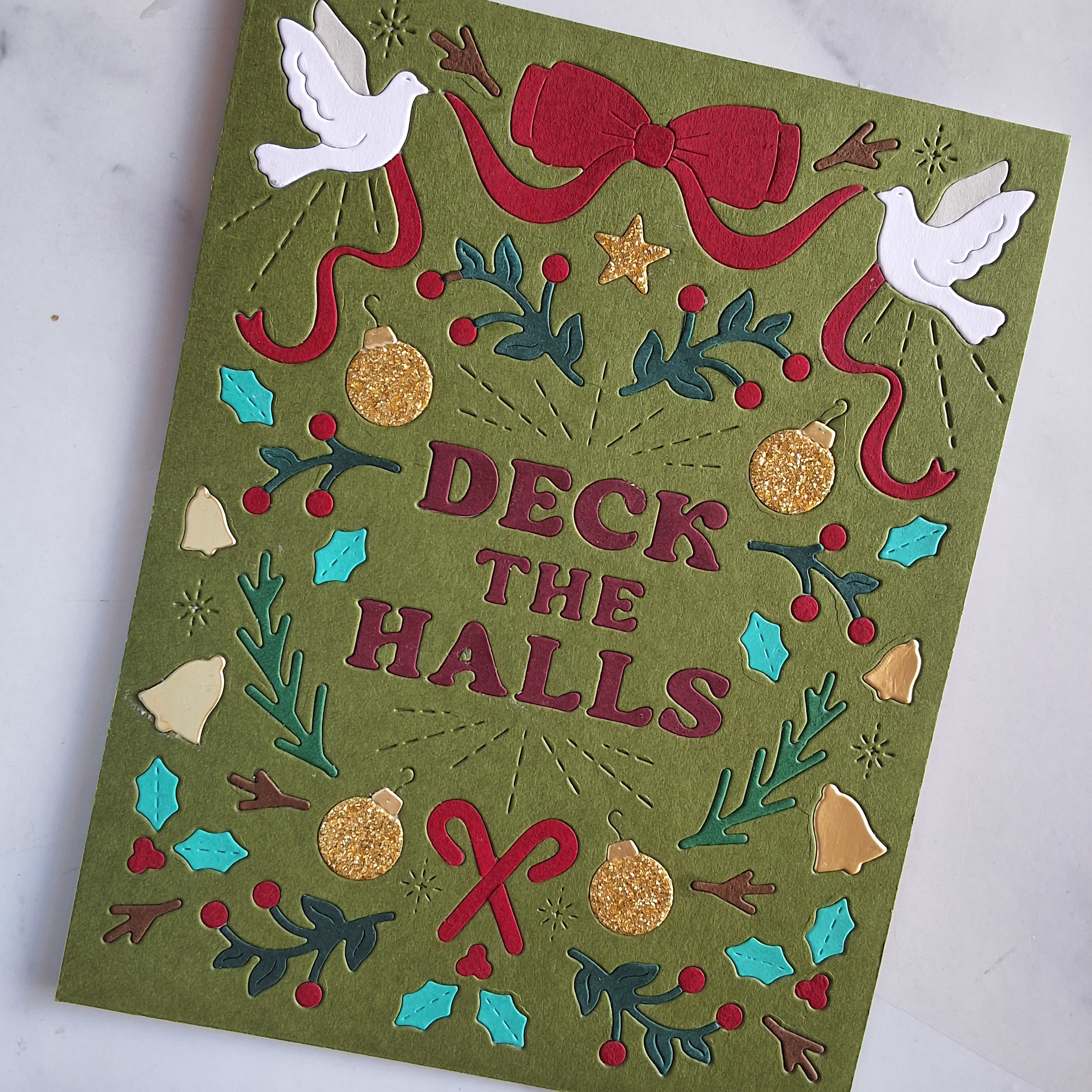Handmade Card Christmas Deck the Halls