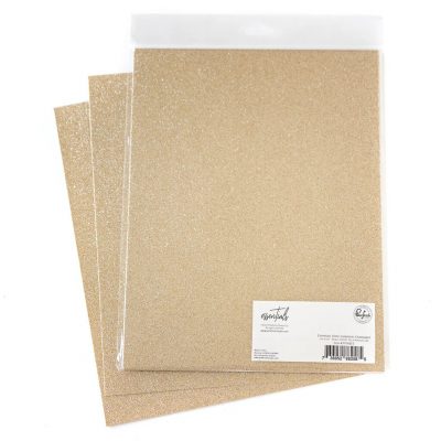 Pinkfresh Studio Essentials Glitter Cardstock 8.5"X11" 6/Pkg - Champagne*
