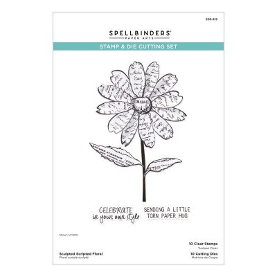 Spellbinders Clear Stamp & Die Set - Sculpted Scripted Floral