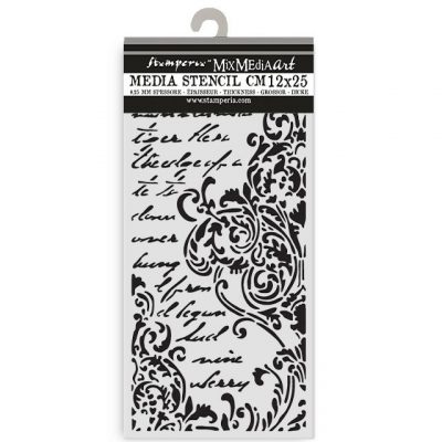 Stamperia Stencil 4.72"X9.84" - Secret Diary Frieze With Lettering