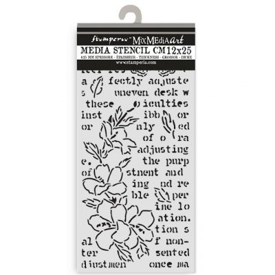 Stamperia Stencil 4.72"X9.84" - Secret Diary Butterfly And Flower