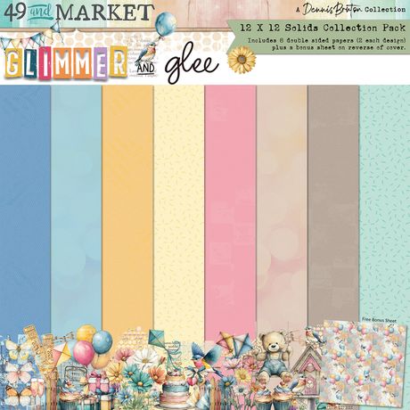 49 and Market Solids Collection Pack 12"X12" - Glimmer and Glee
