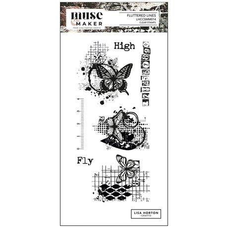 Lisa Horton Crafts Muse & Maker DL Clear Stamp Set - Fluttered Lines