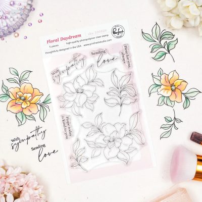 Pinkfresh Studio Floral Daydream Stamp, Die and Stencil Bundle